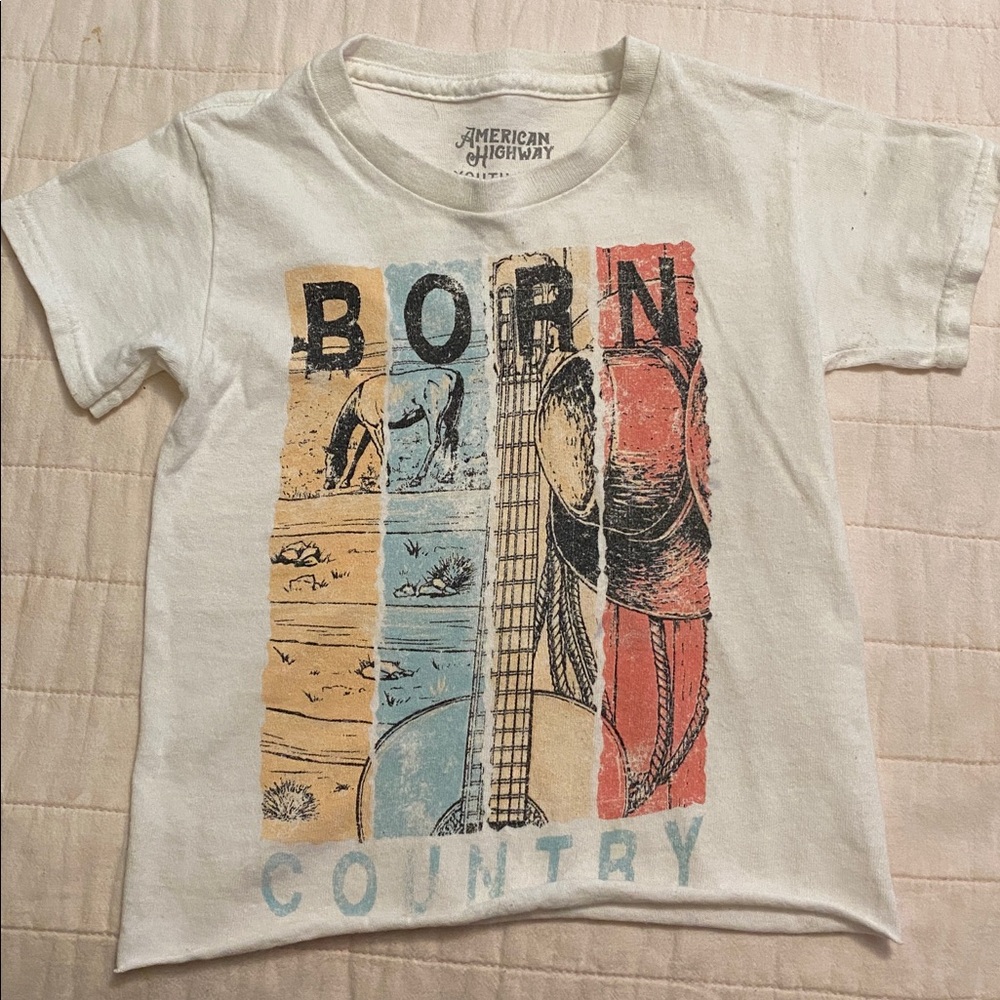 American Highway Kids White Graphic T-Shirt